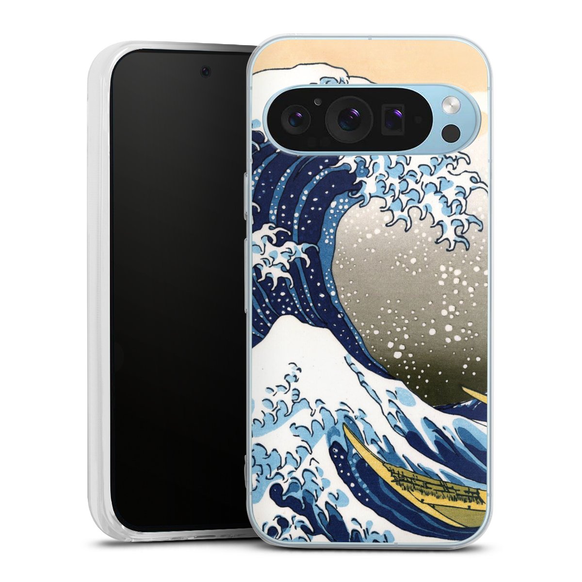 Google Pixel 9 Handy Silikon Hülle Case transparent Handyhülle Kunst Katsushika Hokusai Die Große Welle Vor Kanagawa Silikon Case