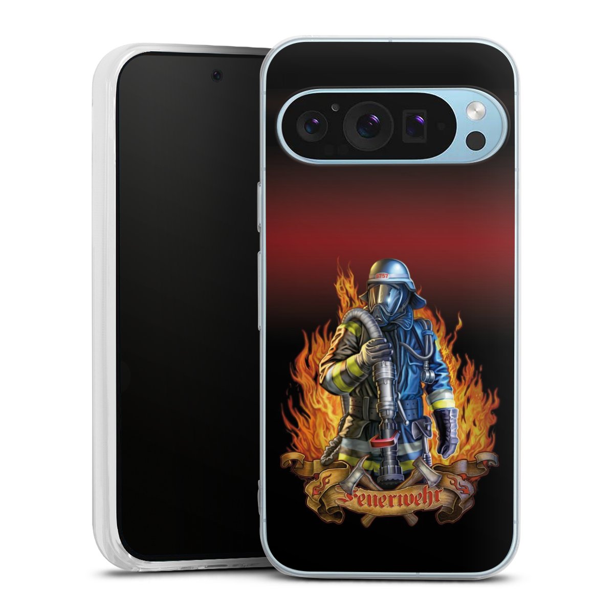 Google Pixel 9 Handy Silikon Hülle Case transparent Handyhülle Job Fire Fighter Fire Fighters Silikon Case