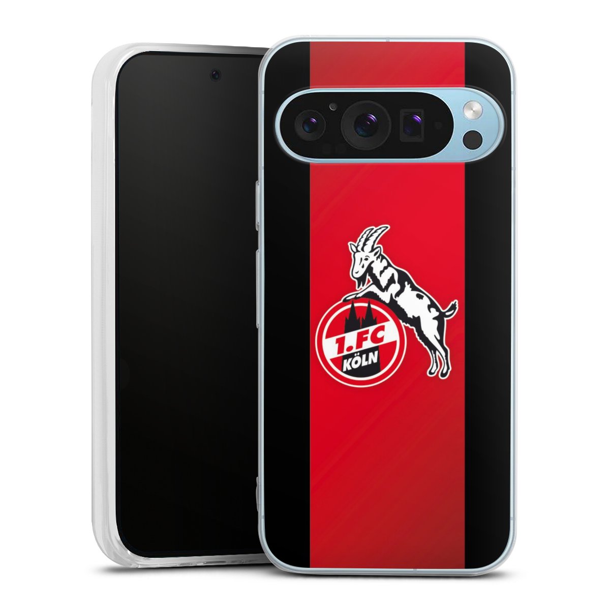 Google Pixel 9 Handy Silikon Hülle Case transparent Handyhülle Official Licensed Product Billy Goat Hennes 1. Fc Köln Silikon Case