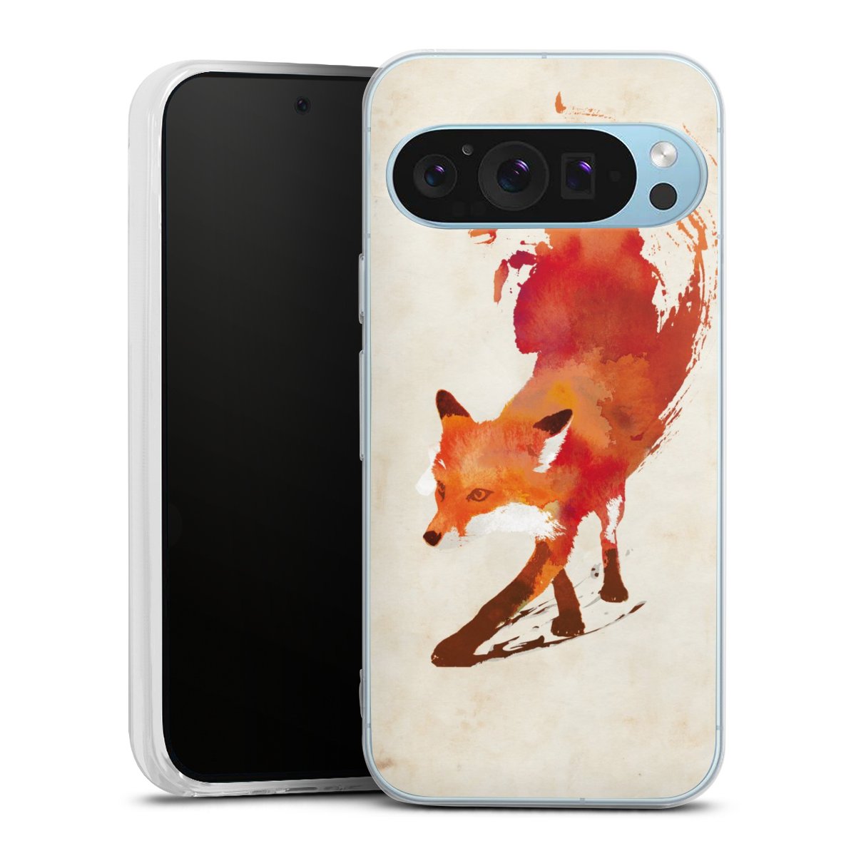 Google Pixel 9 Handy Silikon Hülle Case transparent Handyhülle Fox Graphic Silikon Case