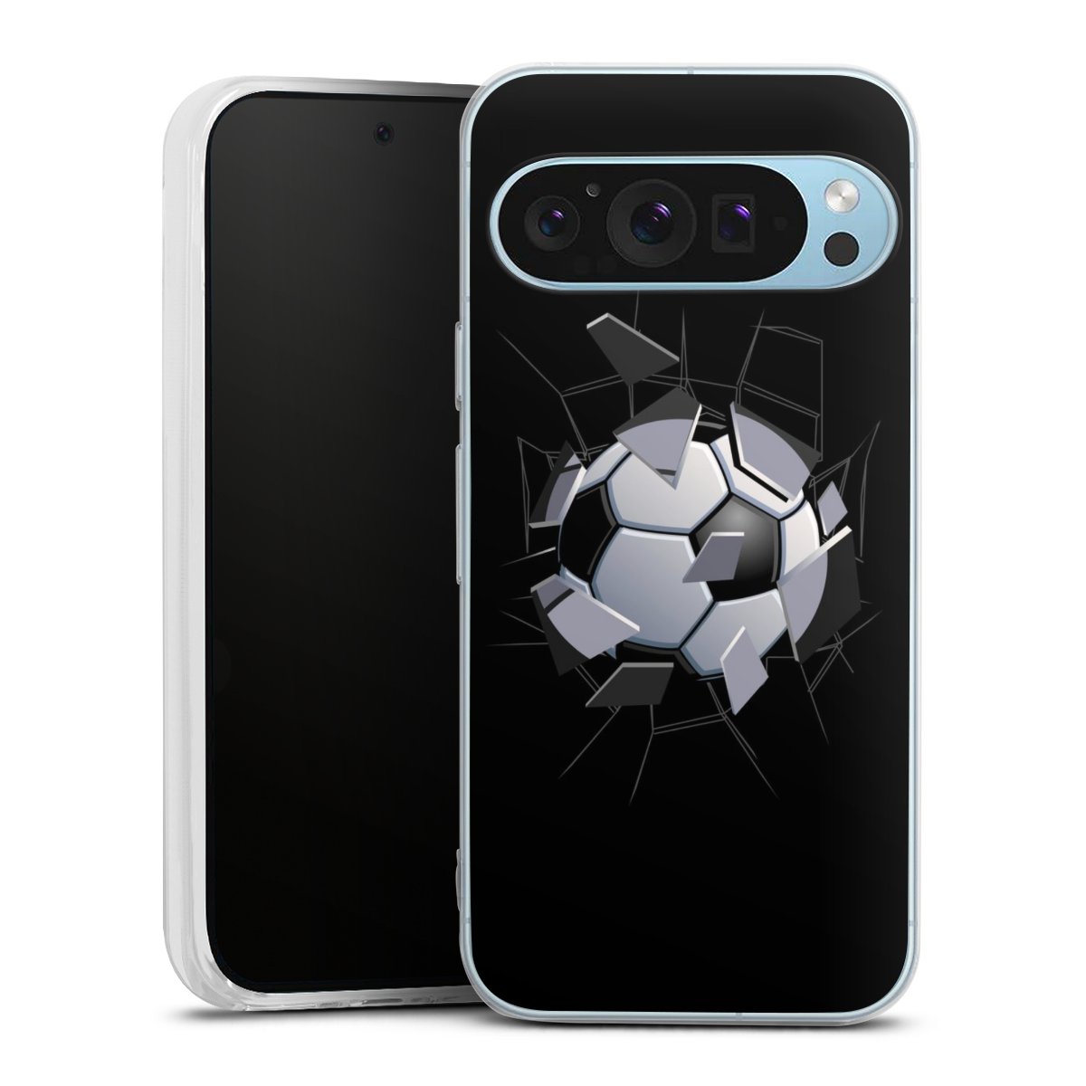 Google Pixel 9 Handy Silikon Hülle Case transparent Handyhülle Sports Soccer Mosaic Silikon Case