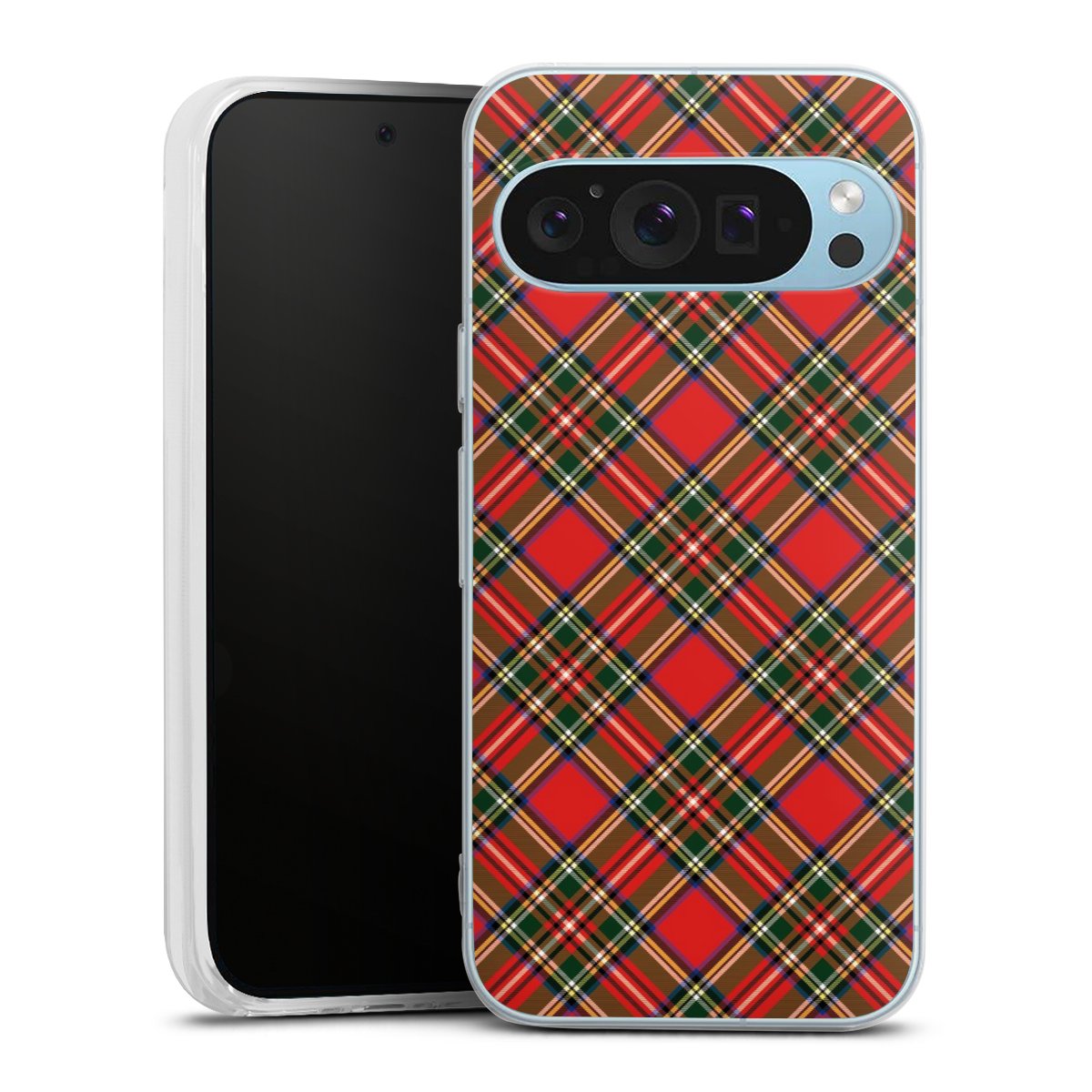 Google Pixel 9 Handy Silikon Hülle Case transparent Handyhülle Scotland Scotsman Muster Silikon Case