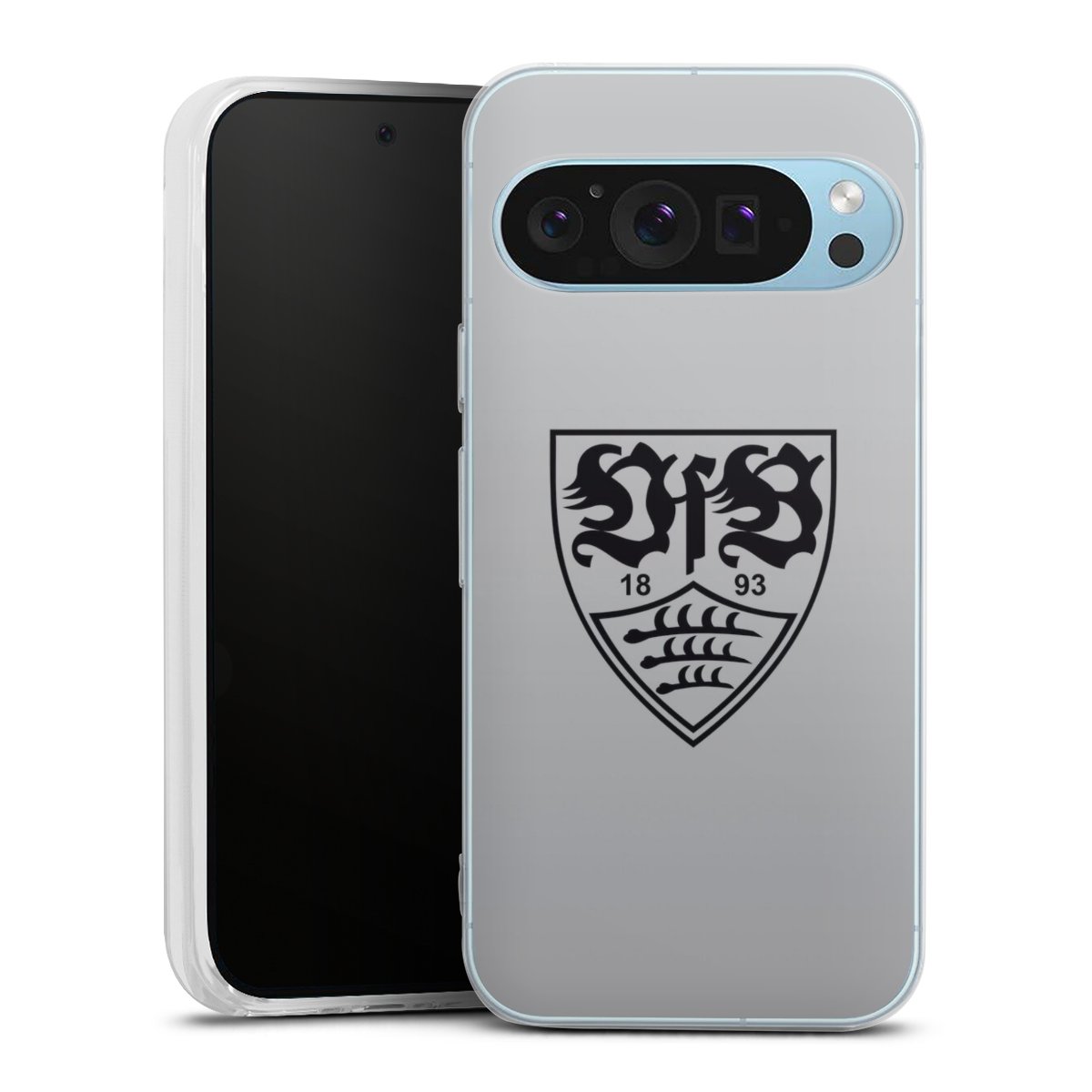 Google Pixel 9 Handy Silikon Hülle Case transparent Handyhülle Logo Vfb Stuttgart Official Licensed Product Silikon Case