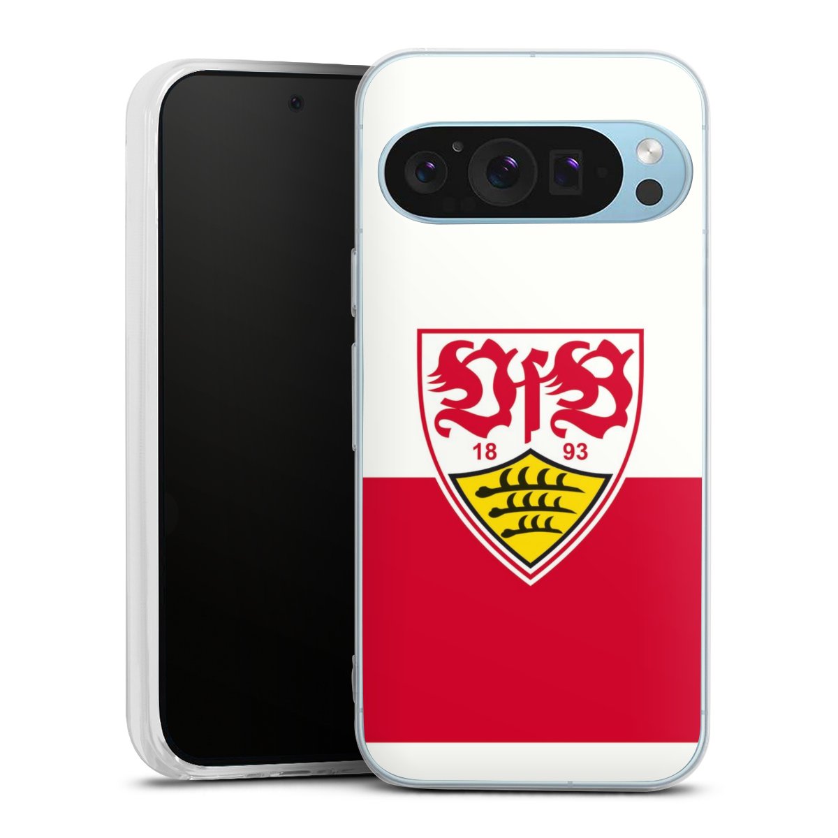 Google Pixel 9 Handy Silikon Hülle Case transparent Handyhülle Official Licensed Product Logo Vfb Stuttgart Silikon Case