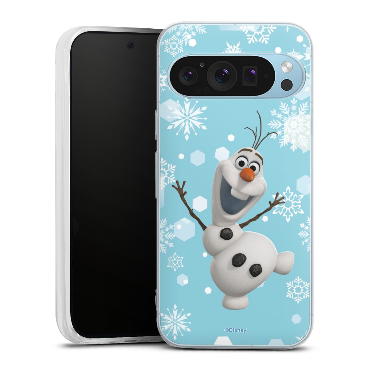 Google Pixel 9 Handy Silikon Hülle Case transparent Handyhülle Disney Official Licensed Product Frozen Olaf Silikon Case