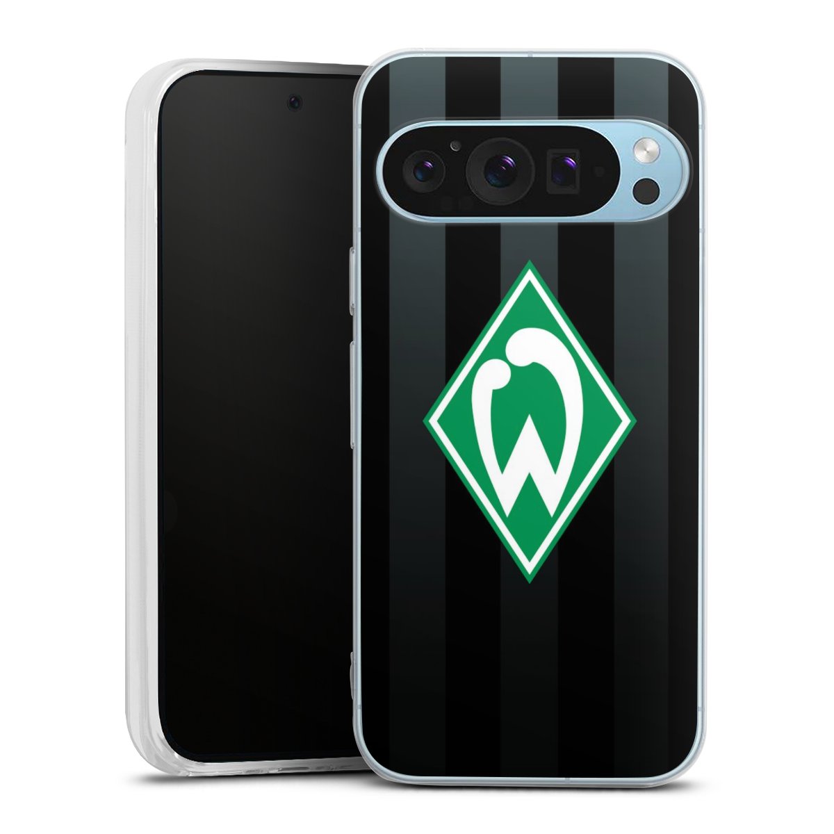 Google Pixel 9 Handy Silikon Hülle Case transparent Handyhülle Stripes Sv Werder Bremen Official Licensed Product Silikon Case