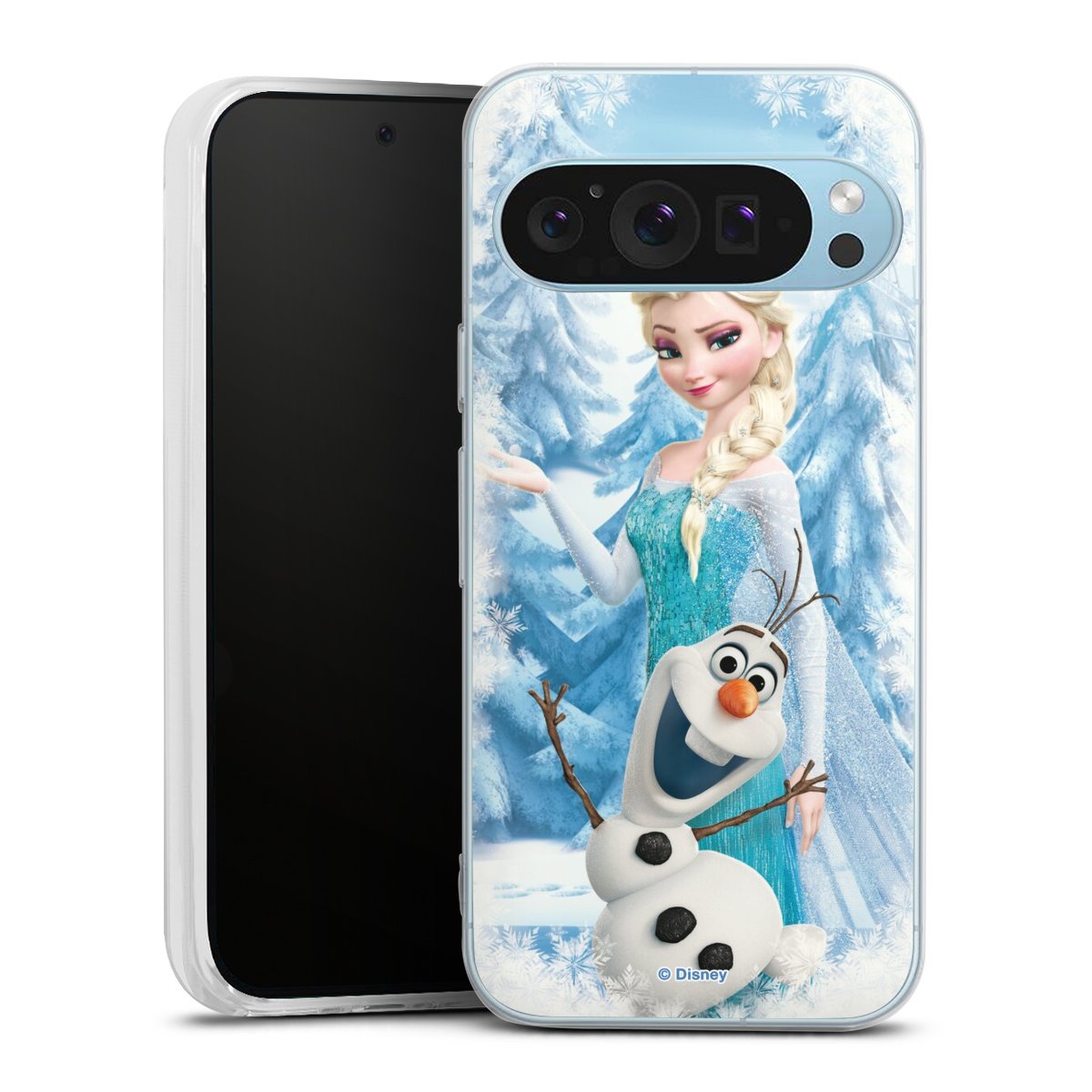 Google Pixel 9 Handy Silikon Hülle Case transparent Handyhülle Official Licensed Product Frozen Elsa Disney Silikon Case