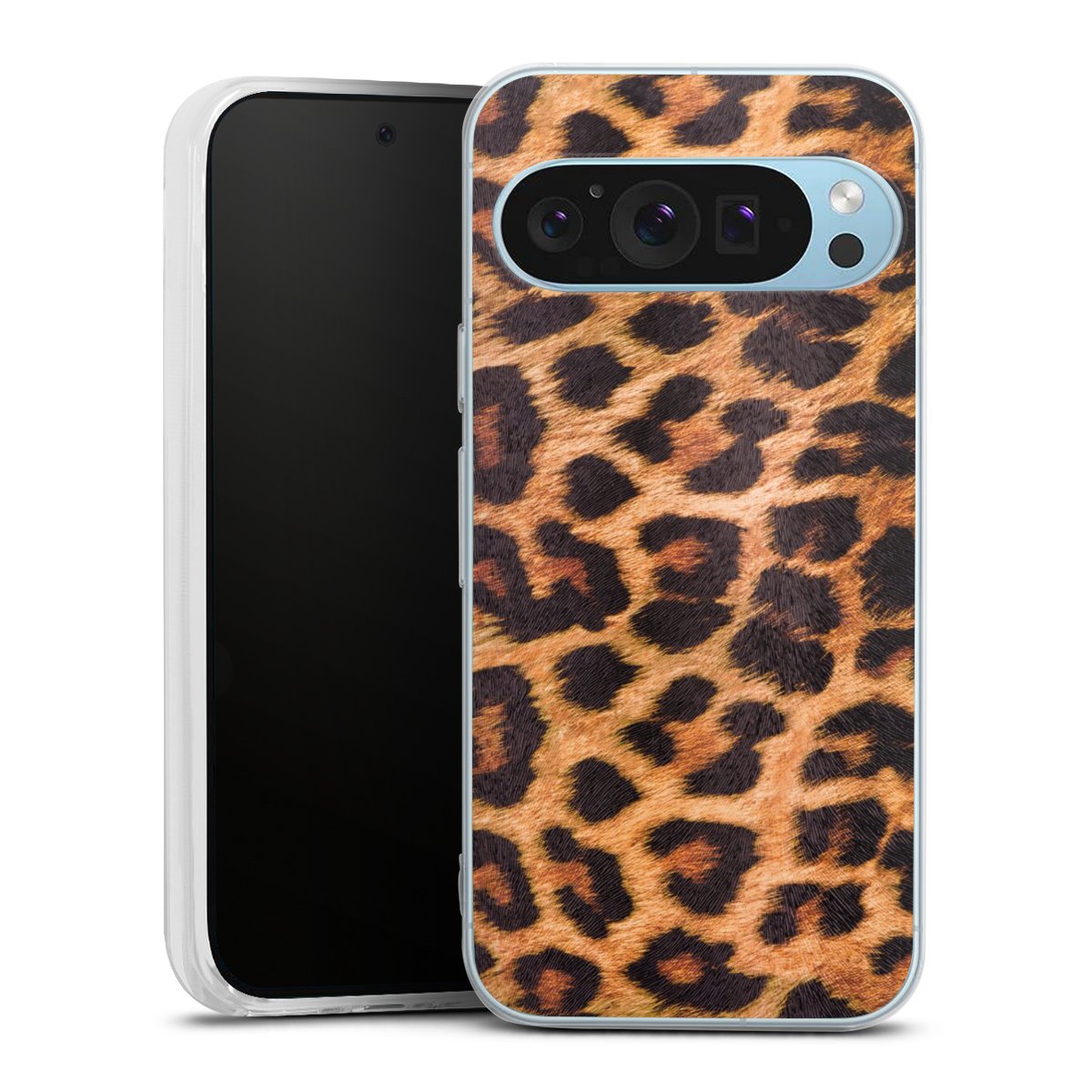 Google Pixel 9 Handy Silikon Hülle Case transparent Handyhülle Animal Print Leopard Fur Silikon Case