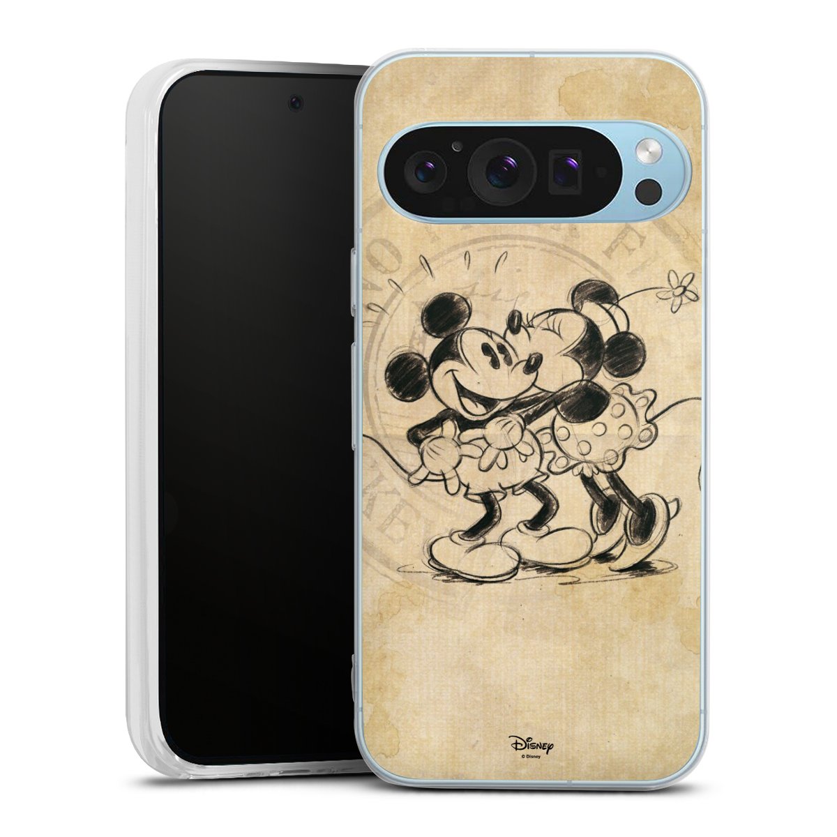 Google Pixel 9 Handy Silikon Hülle Case transparent Handyhülle Mickey Mouse Vintage Minnie Mouse Silikon Case