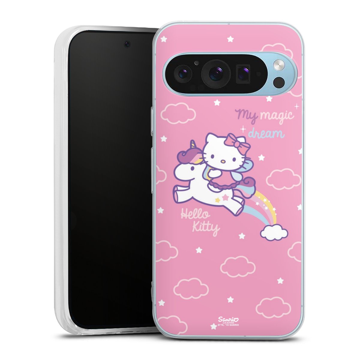 Google Pixel 9 Handy Silikon Hülle Case transparent Handyhülle Einhorn Official Licensed Product Hello Kitty Silikon Case