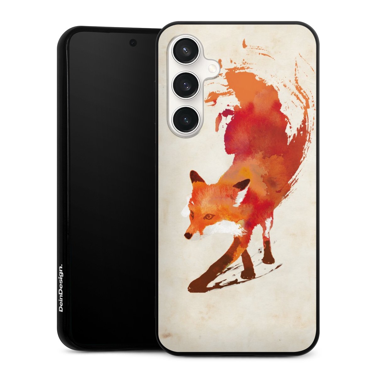 Galaxy S23 FE Handy Silikon Hülle Case schwarz Handyhülle Fox Graphic