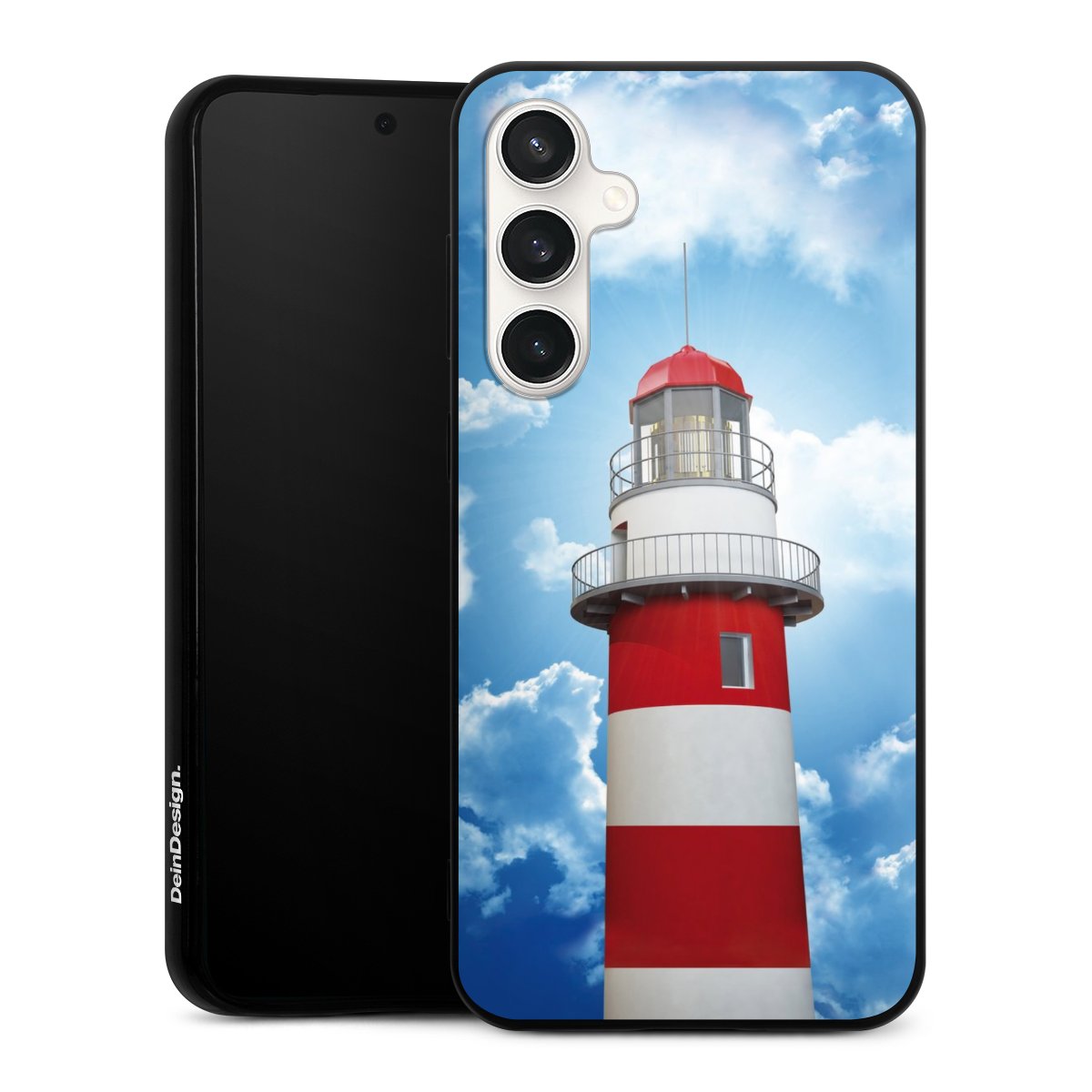 Galaxy S23 FE Handy Silikon Hülle Case schwarz Handyhülle Lighthouse Sky Cloud