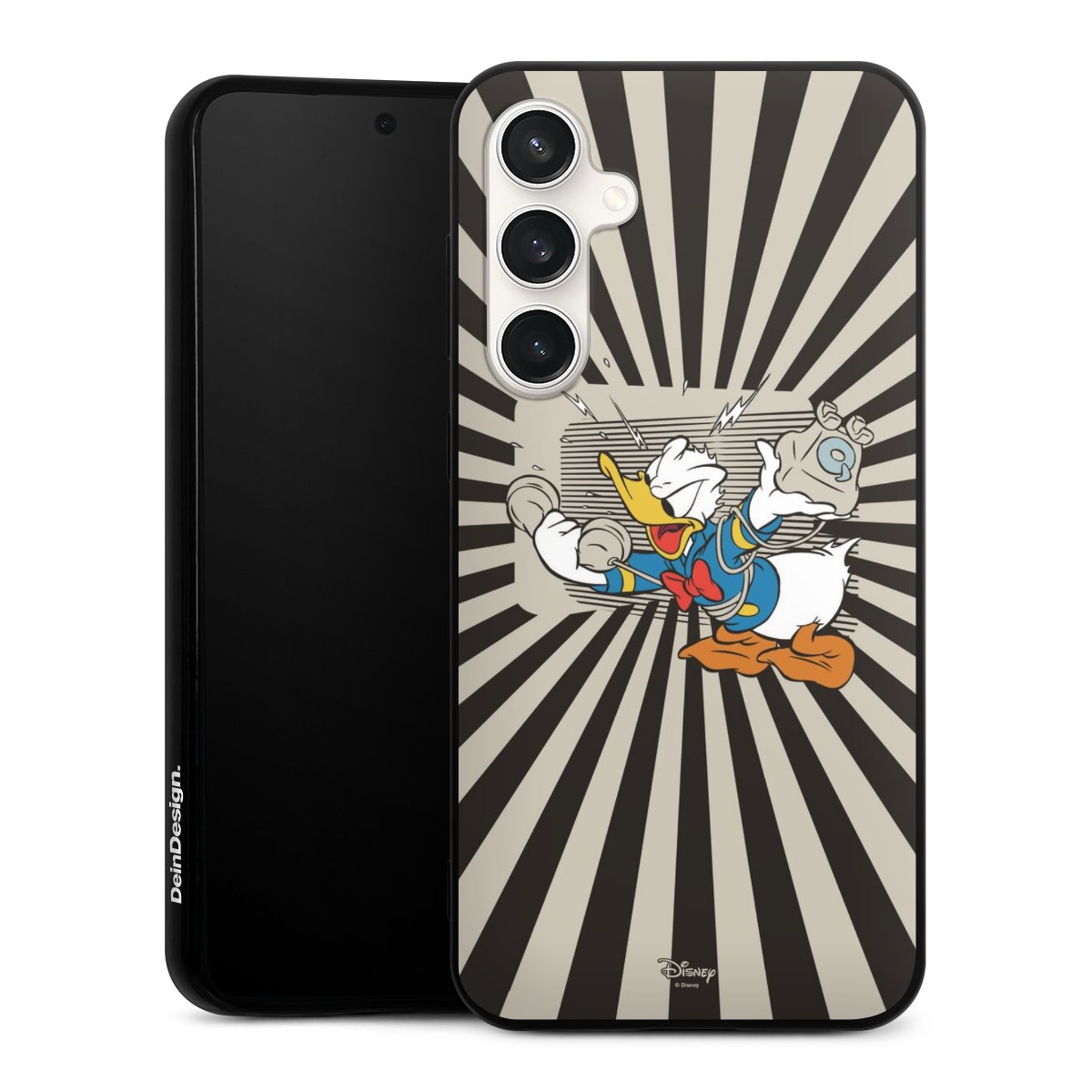 Galaxy S23 FE Handy Silikon Hülle Case schwarz Handyhülle Donald Duck Disney Official Licensed Product