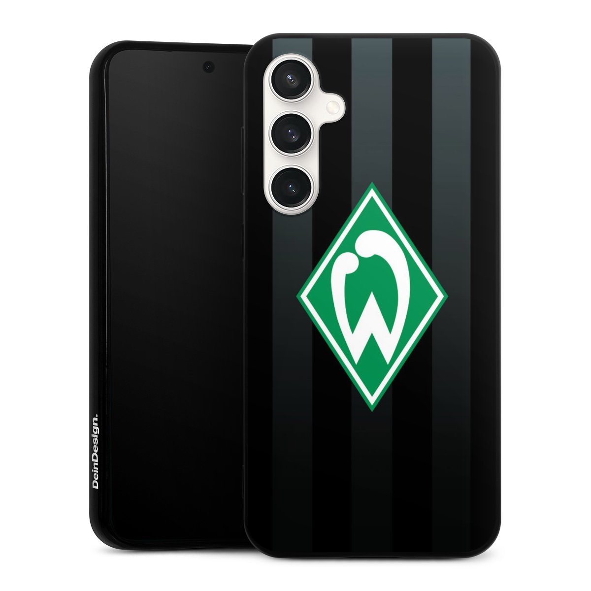 Galaxy S23 FE Handy Silikon Hülle Case schwarz Handyhülle Stripes Sv Werder Bremen Official Licensed Product