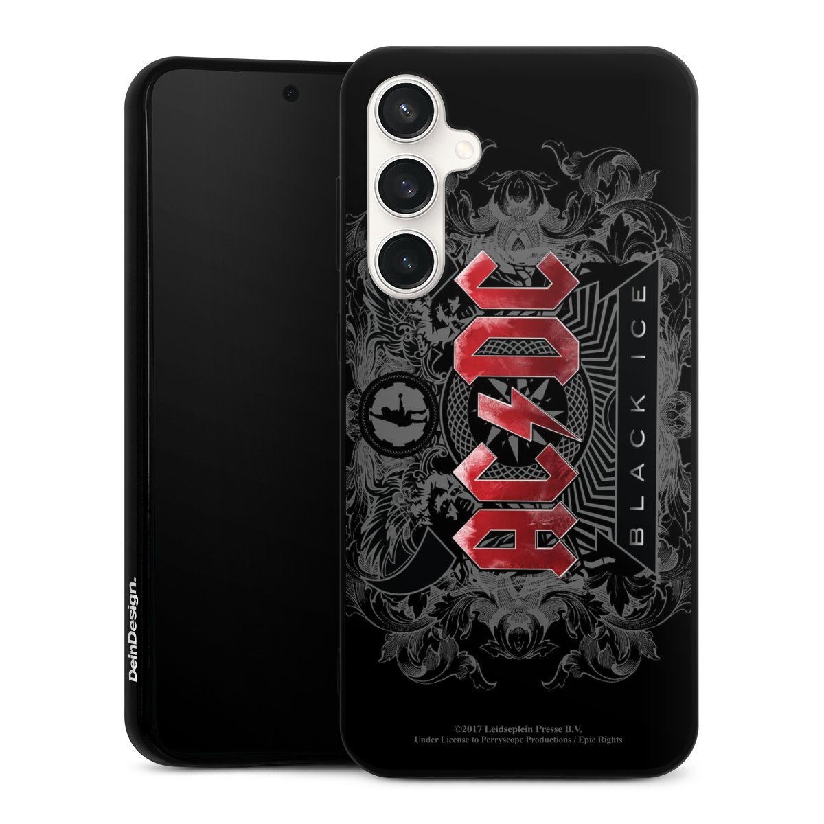 Galaxy S23 FE Handy Silikon Hülle Case schwarz Handyhülle Merchandise Black Ice Acdc