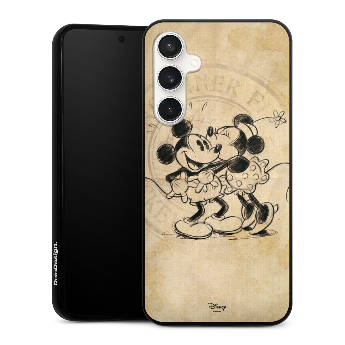 Galaxy S23 FE Handy Silikon Hülle Case schwarz Handyhülle Mickey Mouse Vintage Minnie Mouse