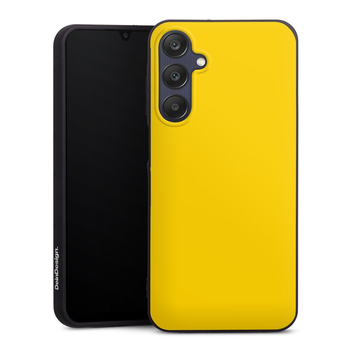 Galaxy A25 5G Handy Premium Silikon Hülle Handyhülle schwarz Case Yellow Unicoloured Colour Silikon Premium Case