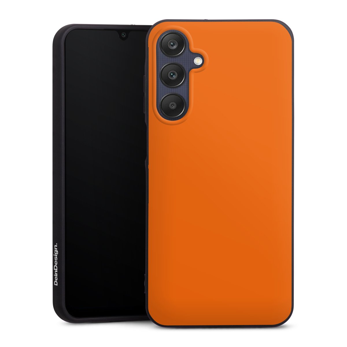 Galaxy A25 5G Handy Premium Silikon Hülle Handyhülle schwarz Case Orange Colour Unicoloured Silikon Premium Case