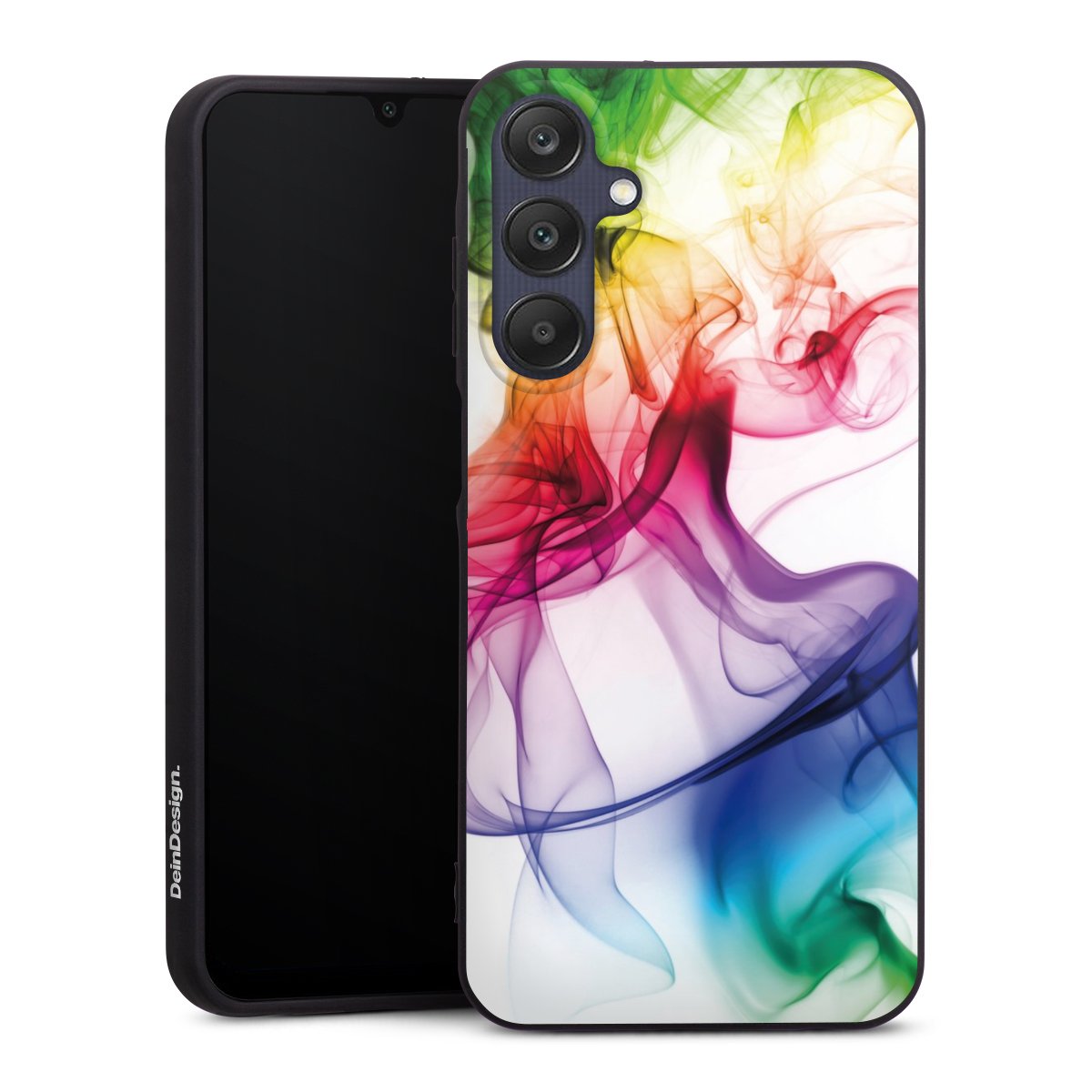 Galaxy A25 5G Handy Premium Silikon Hülle Handyhülle schwarz Case Water Colour Rainbow Silikon Premium Case