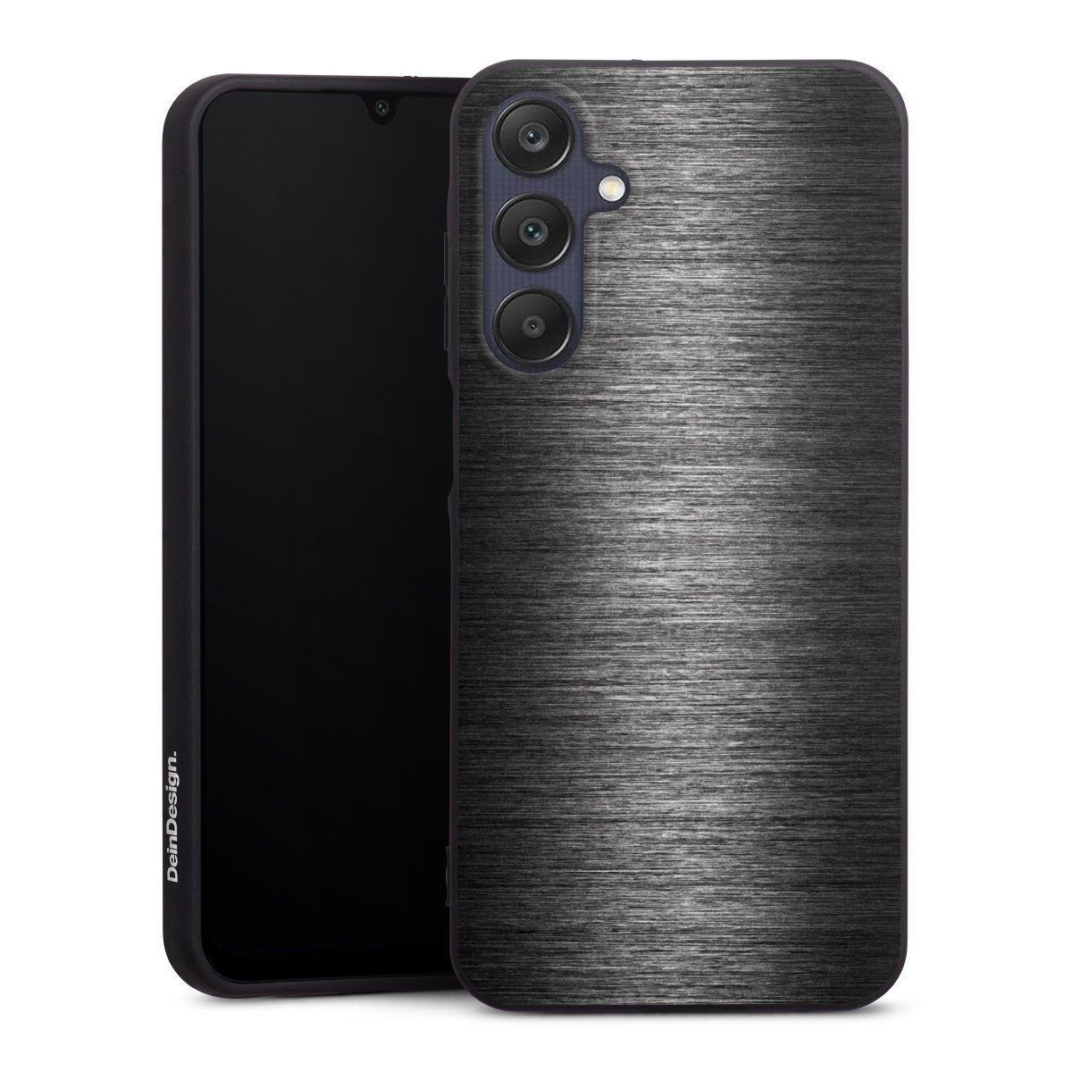 Galaxy A25 5G Handy Premium Silikon Hülle Handyhülle schwarz Case Metallic Look Anthracite Metal Silikon Premium Case