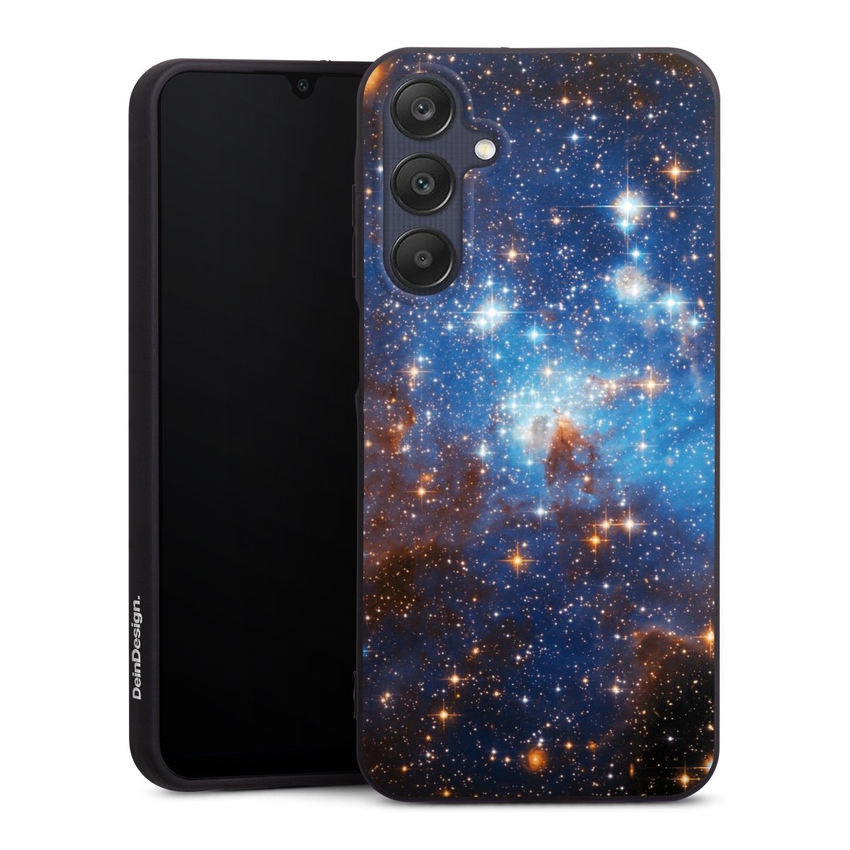 Galaxy A25 5G Handy Premium Silikon Hülle Handyhülle schwarz Case Star Weltall Galaxy Silikon Premium Case