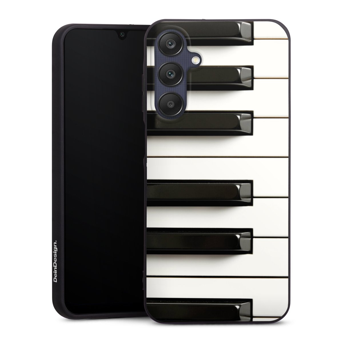 Galaxy A25 5G Handy Premium Silikon Hülle Handyhülle schwarz Case Klavier Piano Music Silikon Premium Case