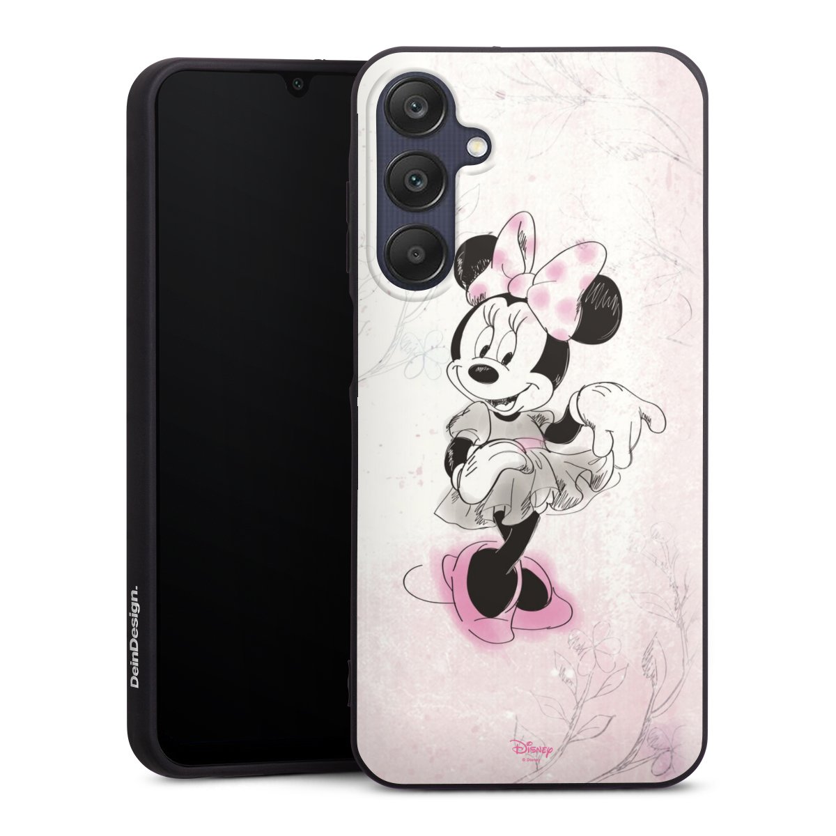 Galaxy A25 5G Handy Premium Silikon Hülle Handyhülle schwarz Case Disney Minnie Mouse Vintage Silikon Premium Case