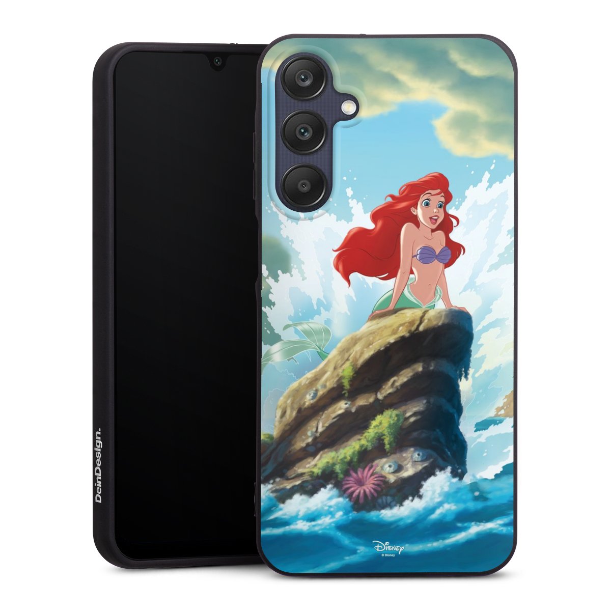 Galaxy A25 5G Handy Premium Silikon Hülle Handyhülle schwarz Case Mermaid Arielle Die Meerjungfrau Official Licensed Product Silikon Premium Case