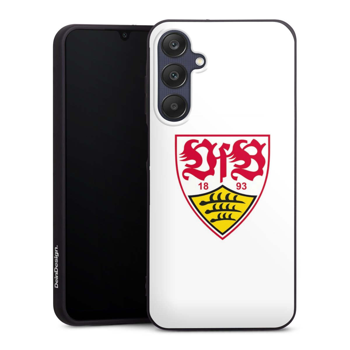 Galaxy A25 5G Handy Premium Silikon Hülle Handyhülle schwarz Case Logo Official Licensed Product Vfb Stuttgart Silikon Premium Case