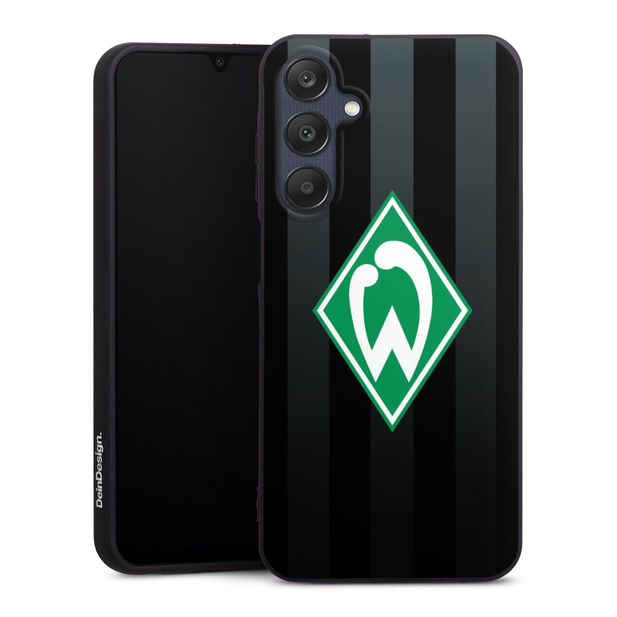 Galaxy A25 5G Handy Premium Silikon Hülle Handyhülle schwarz Case Stripes Sv Werder Bremen Official Licensed Product Silikon Premium Case