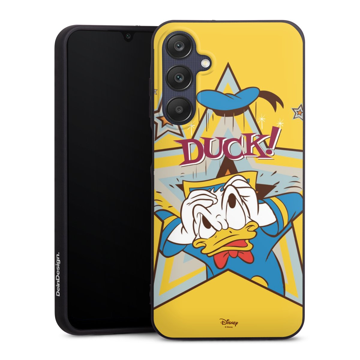 Galaxy A25 5G Handy Premium Silikon Hülle Handyhülle schwarz Case Official Licensed Product Donald Duck Disney Silikon Premium Case