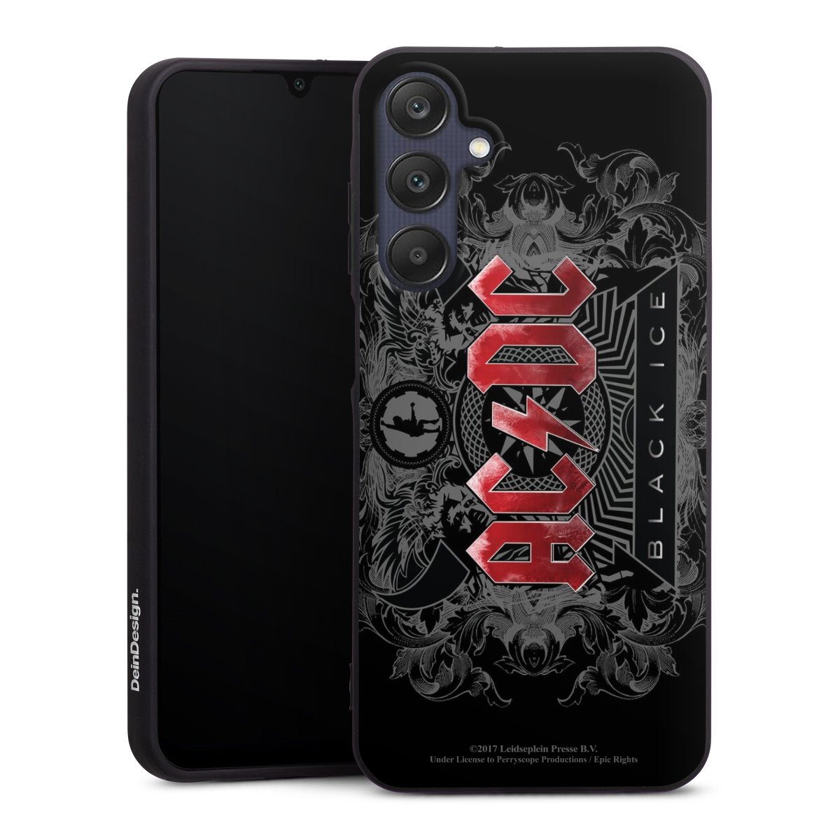 Galaxy A25 5G Handy Premium Silikon Hülle Handyhülle schwarz Case Merchandise Black Ice Acdc Silikon Premium Case