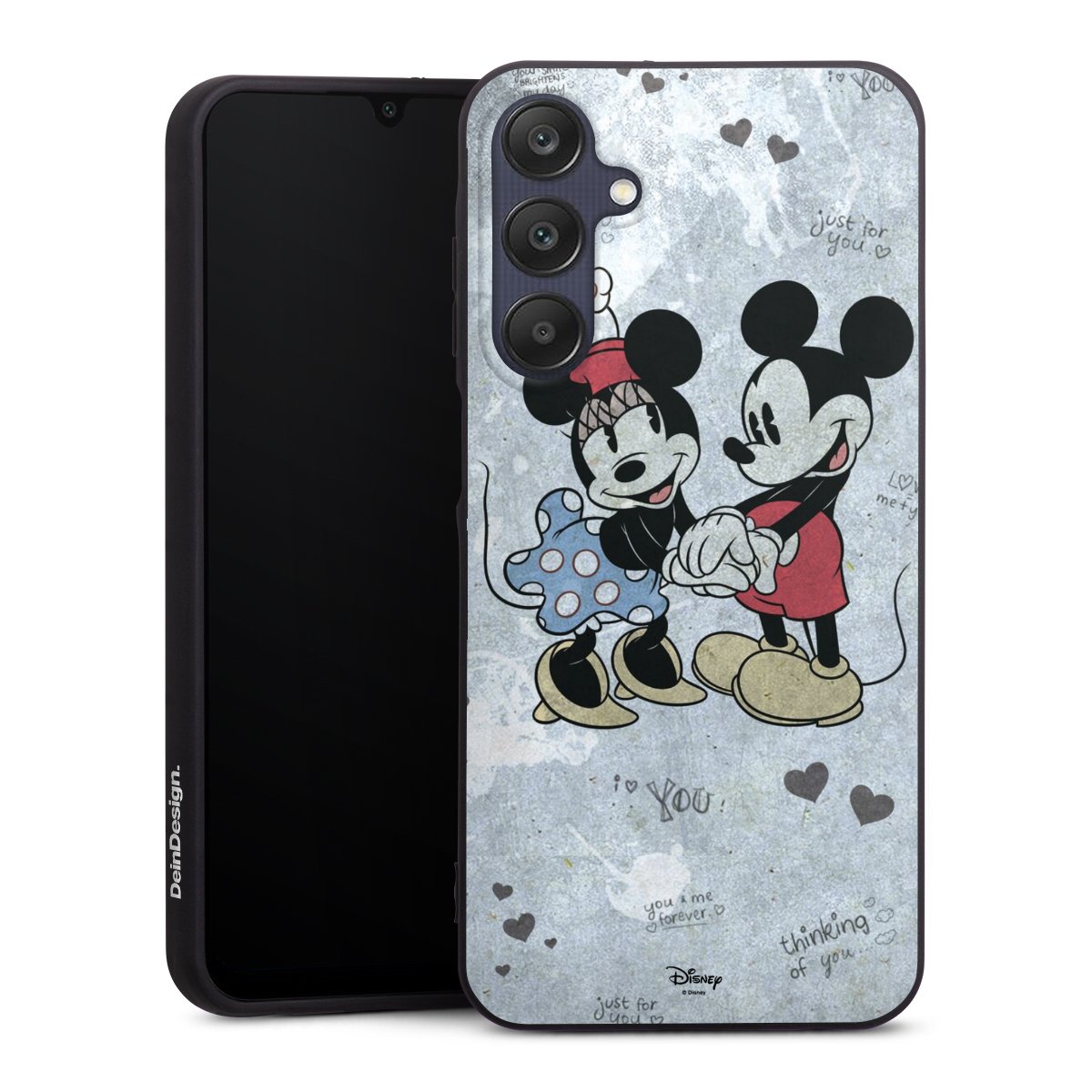 Galaxy A25 5G Handy Premium Silikon Hülle Handyhülle schwarz Case Mickey & Minnie Mouse Vintage Disney Silikon Premium Case