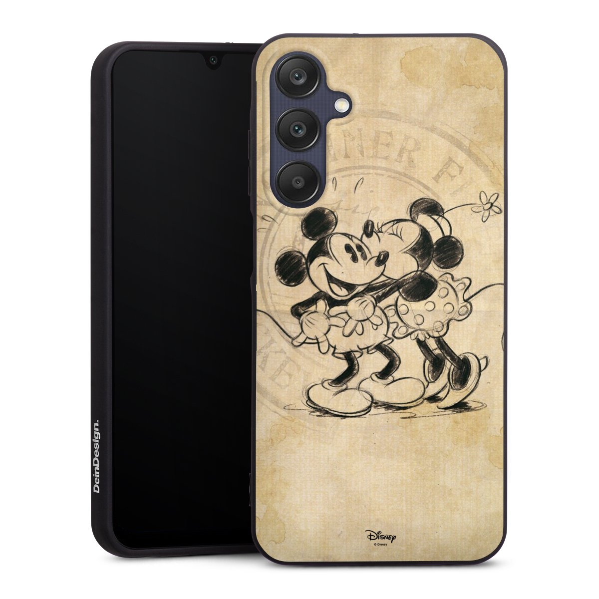 Galaxy A25 5G Handy Premium Silikon Hülle Handyhülle schwarz Case Mickey Mouse Vintage Minnie Mouse Silikon Premium Case