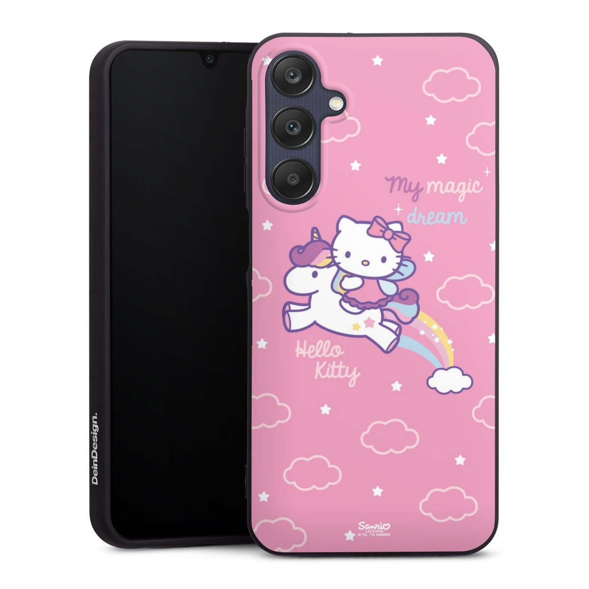 Galaxy A25 5G Handy Premium Silikon Hülle Handyhülle schwarz Case Einhorn Official Licensed Product Hello Kitty Silikon Premium Case