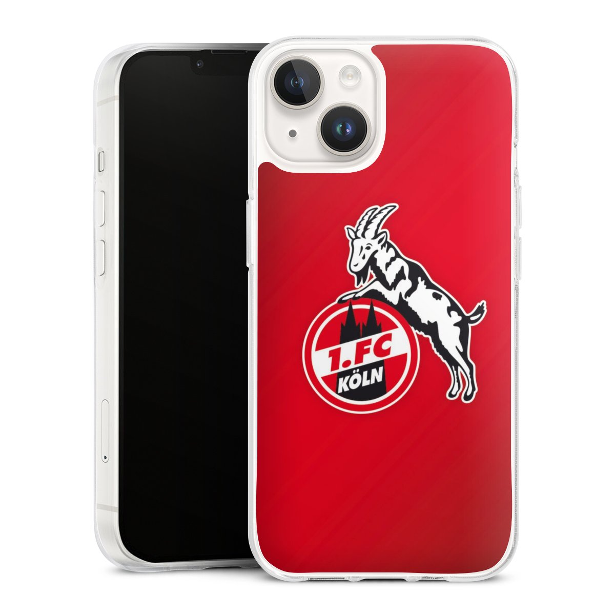 iPhone 14 Handy Silikon Hülle Case transparent Handyhülle Official Licensed Product Effzeh 1. Fc Köln Silikon Case