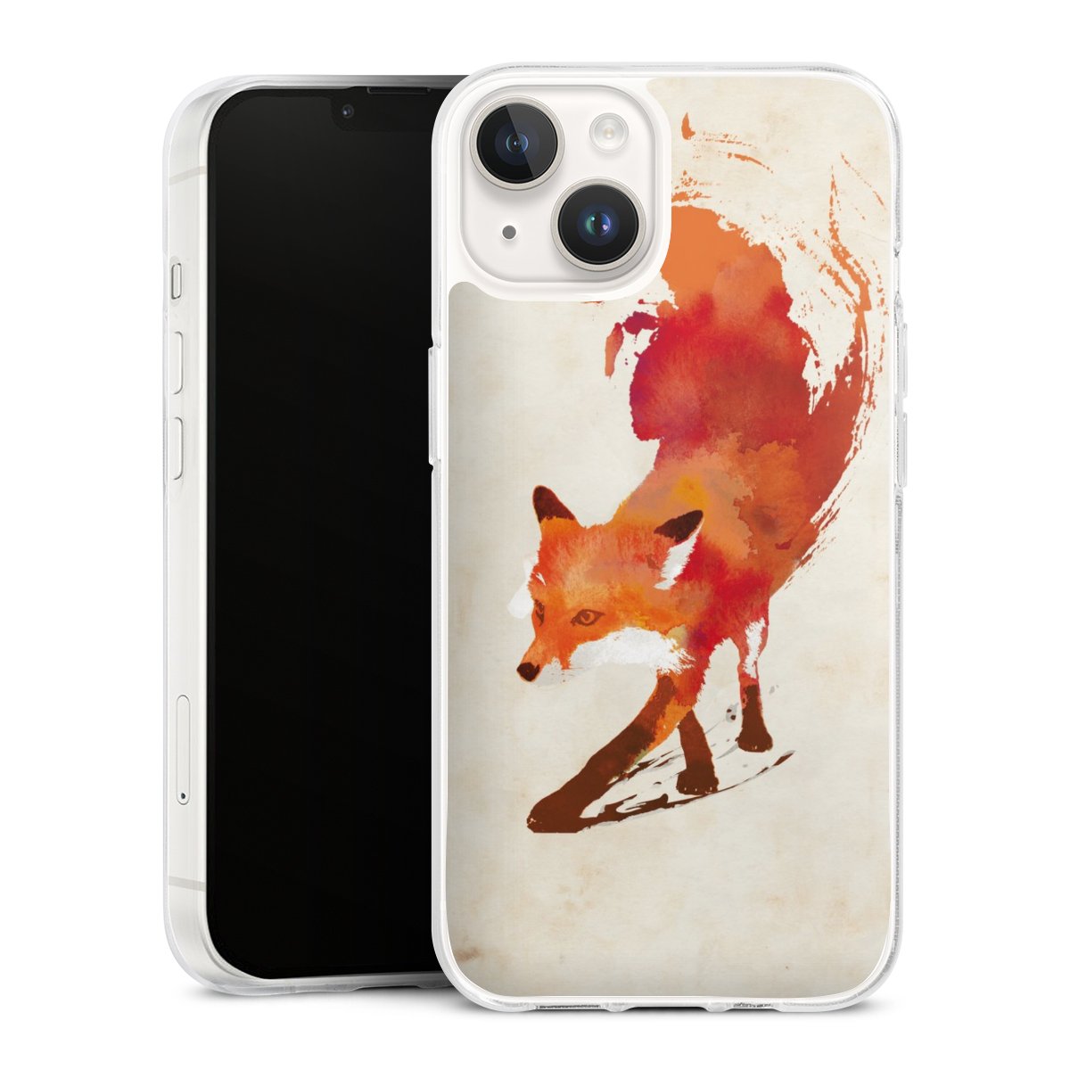 iPhone 14 Handy Silikon Hülle Case transparent Handyhülle Fox Graphic Silikon Case