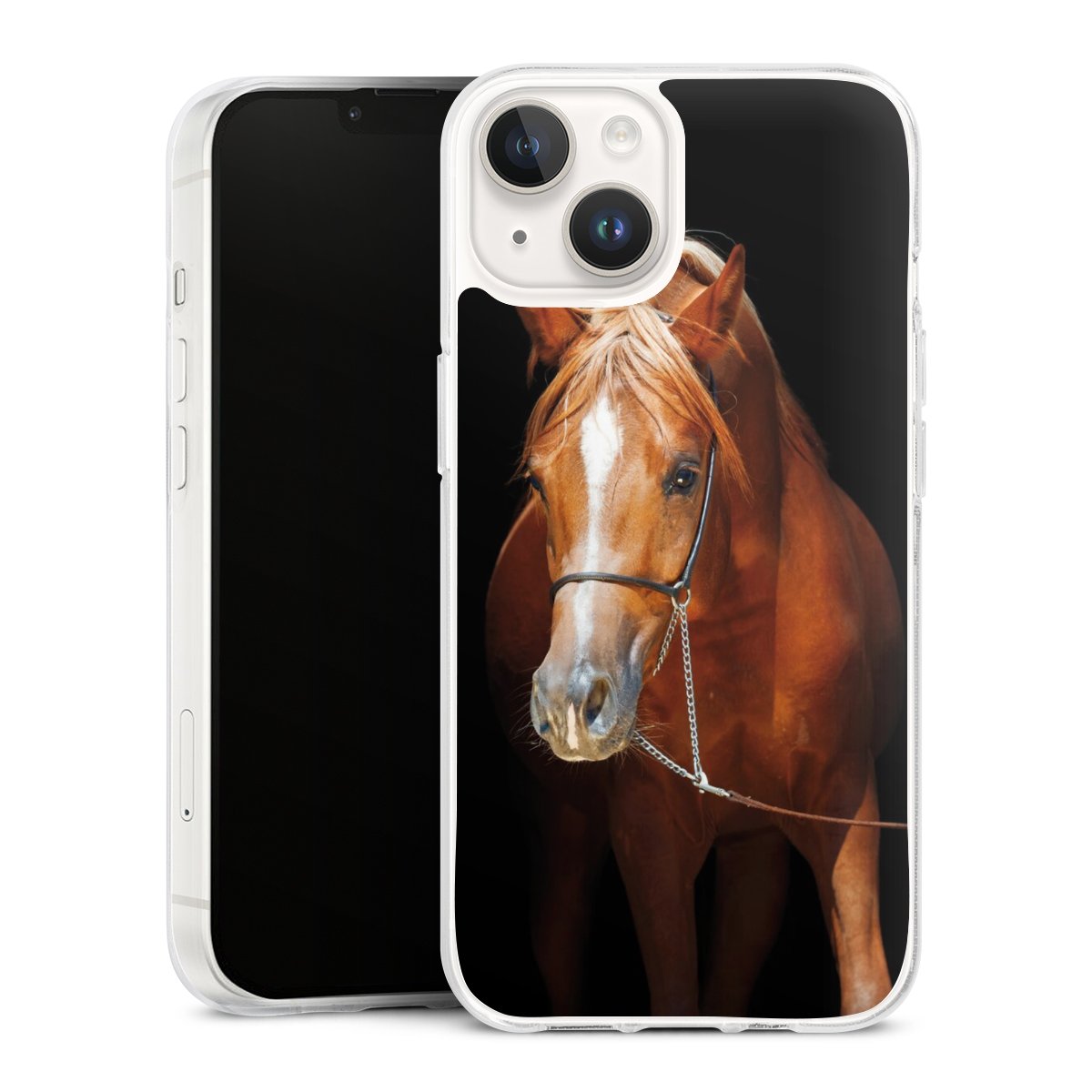 iPhone 14 Handy Silikon Hülle Case transparent Handyhülle Mare Horse Hobby Silikon Case