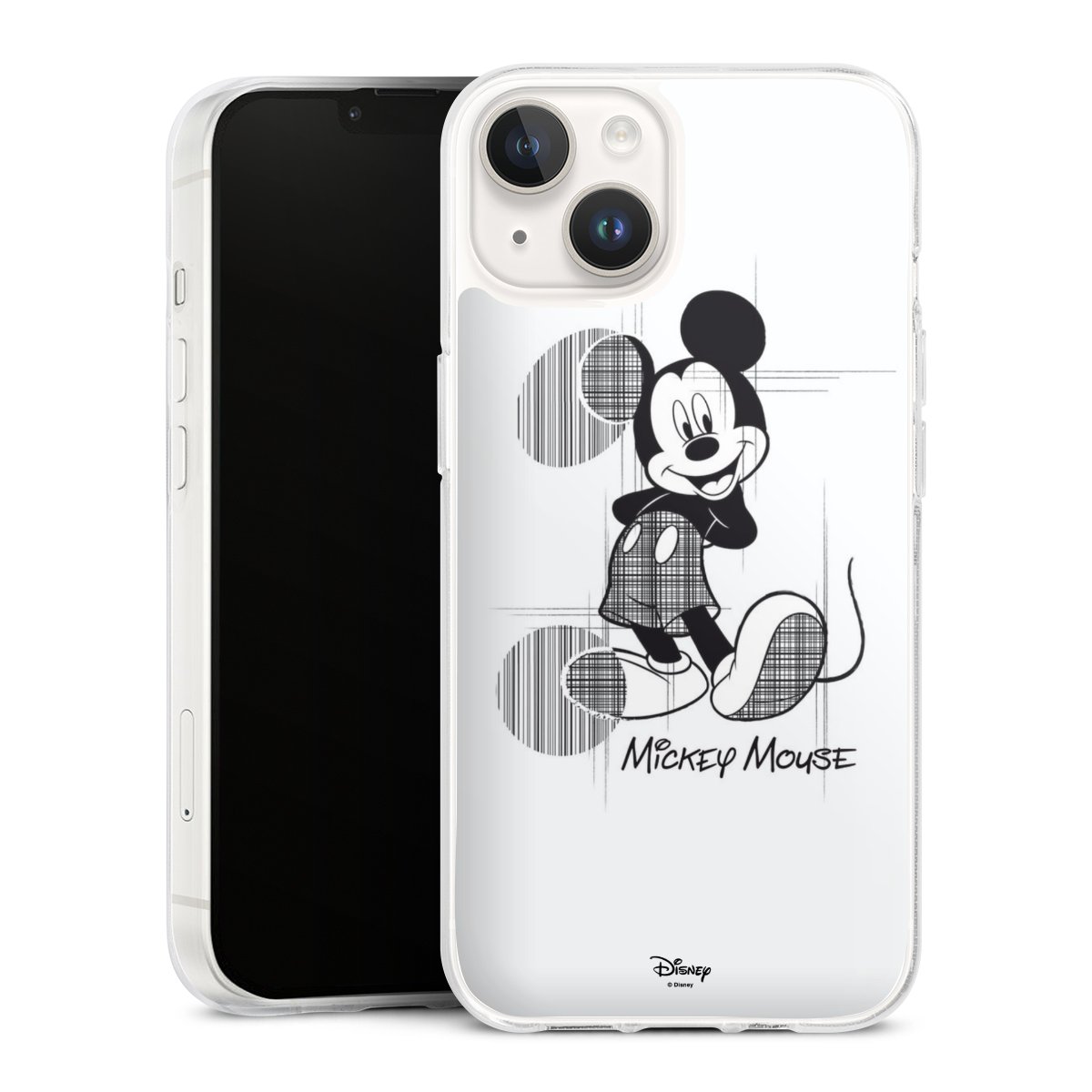 iPhone 14 Handy Silikon Hülle Case transparent Handyhülle Disney Official Licensed Product Mickey Mouse Silikon Case