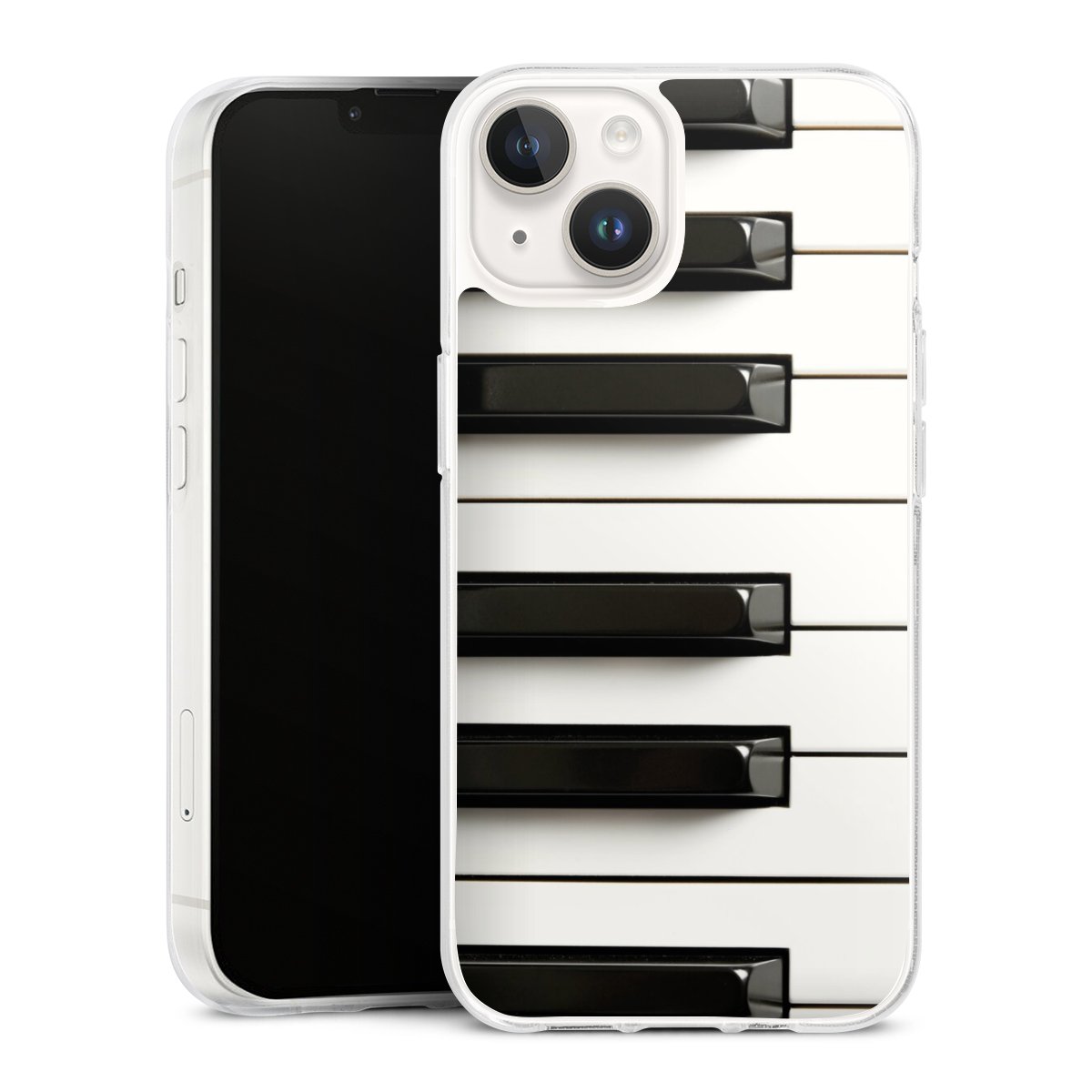 iPhone 14 Handy Silikon Hülle Case transparent Handyhülle Klavier Piano Music Silikon Case