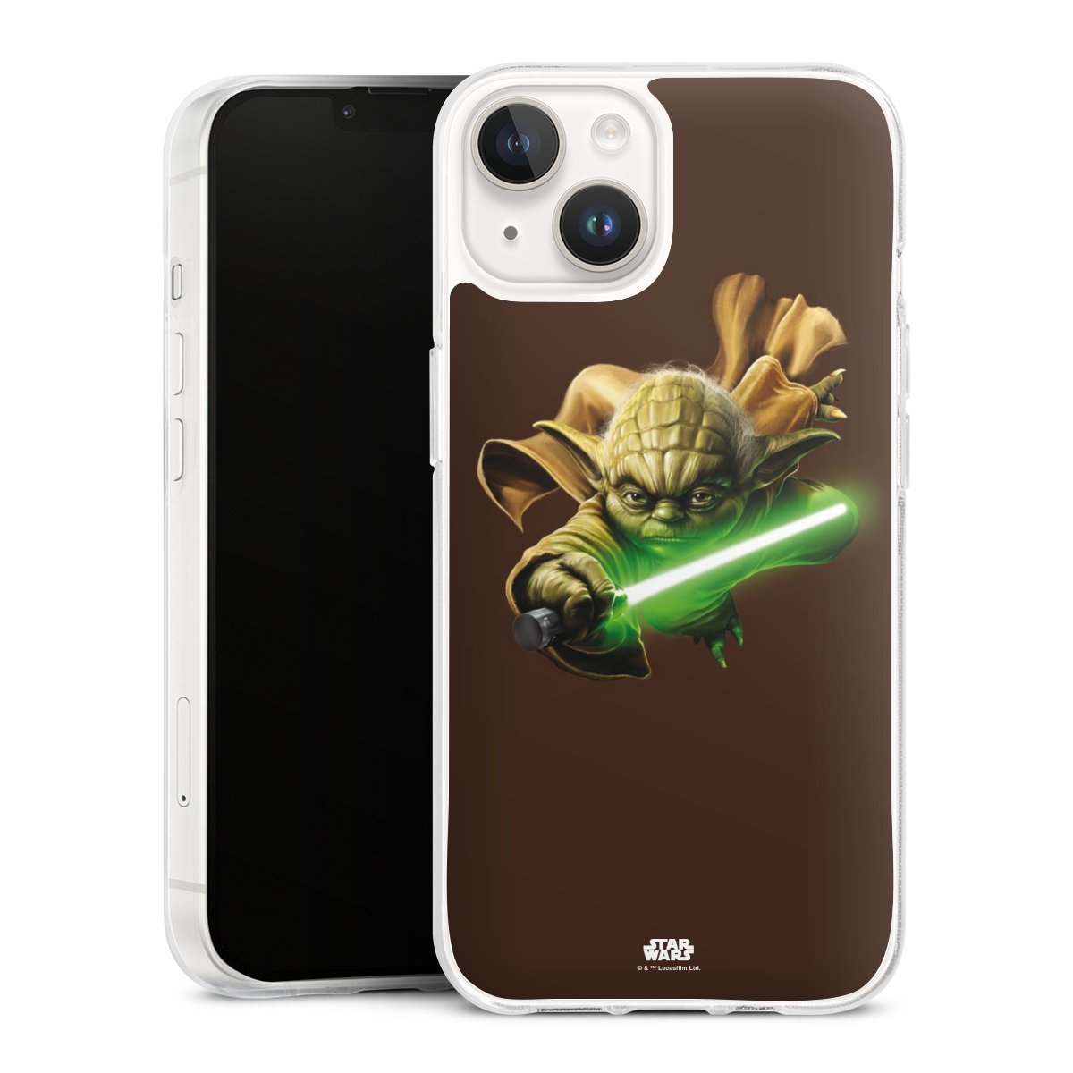 iPhone 14 Handy Silikon Hülle Case transparent Handyhülle Yoda Merchandise Star Wars Silikon Case