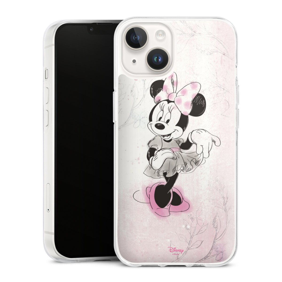 iPhone 14 Handy Silikon Hülle Case transparent Handyhülle Disney Minnie Mouse Vintage Silikon Case