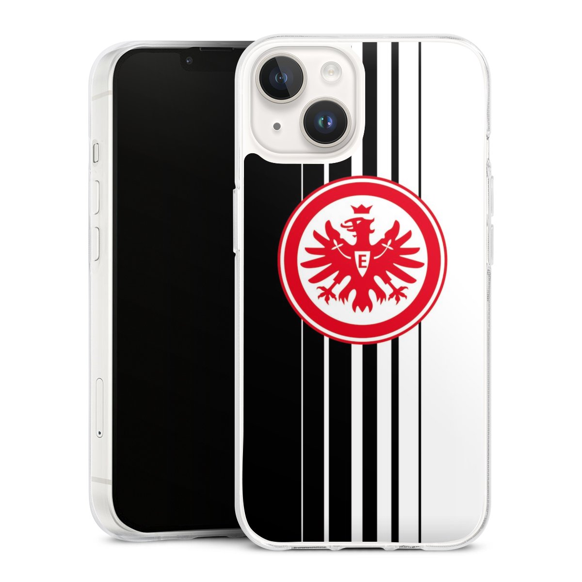 iPhone 14 Handy Silikon Hülle Case transparent Handyhülle Stripes Eintracht Frankfurt Official Licensed Product Silikon Case