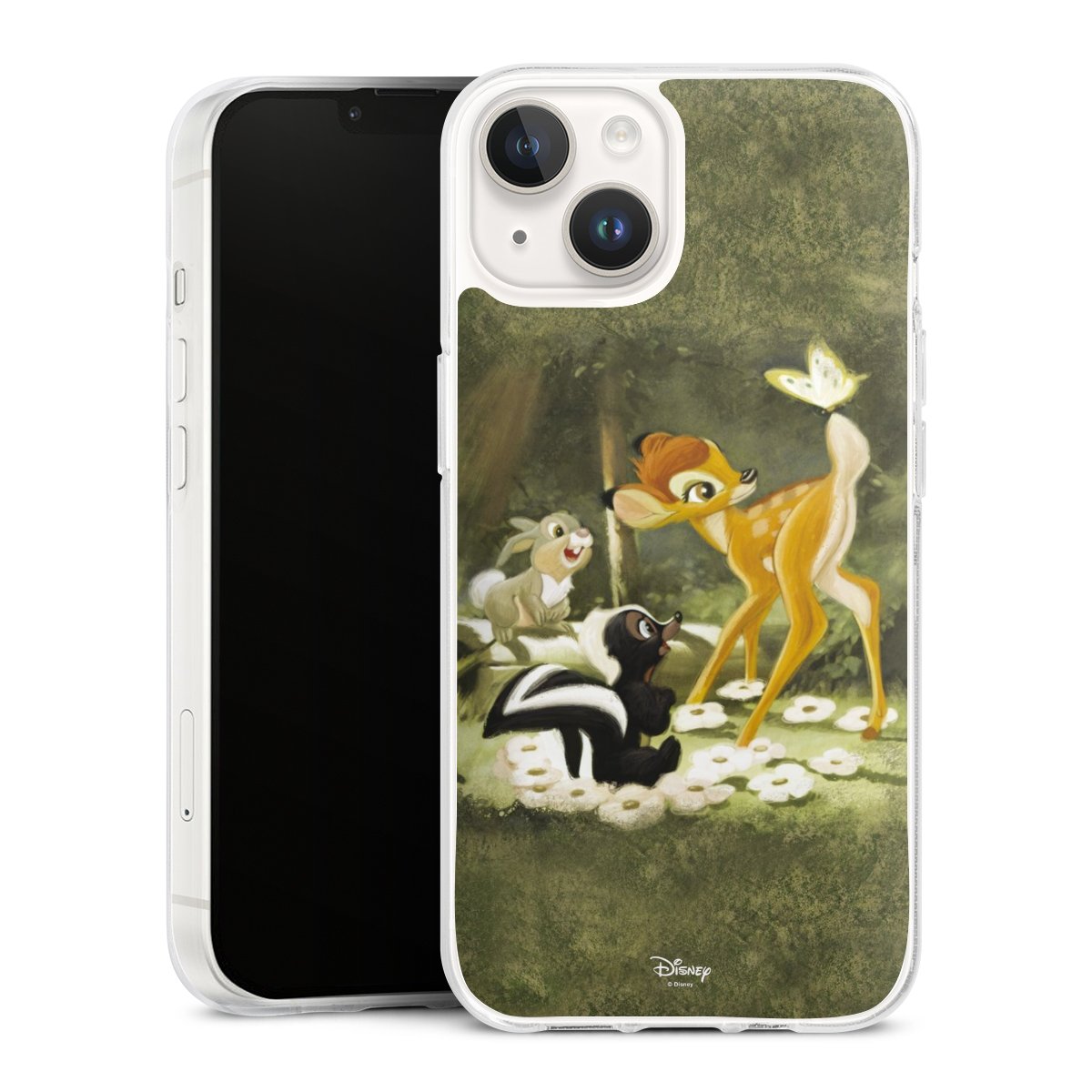 iPhone 14 Handy Silikon Hülle Case transparent Handyhülle Disney Official Licensed Product Bambi Silikon Case