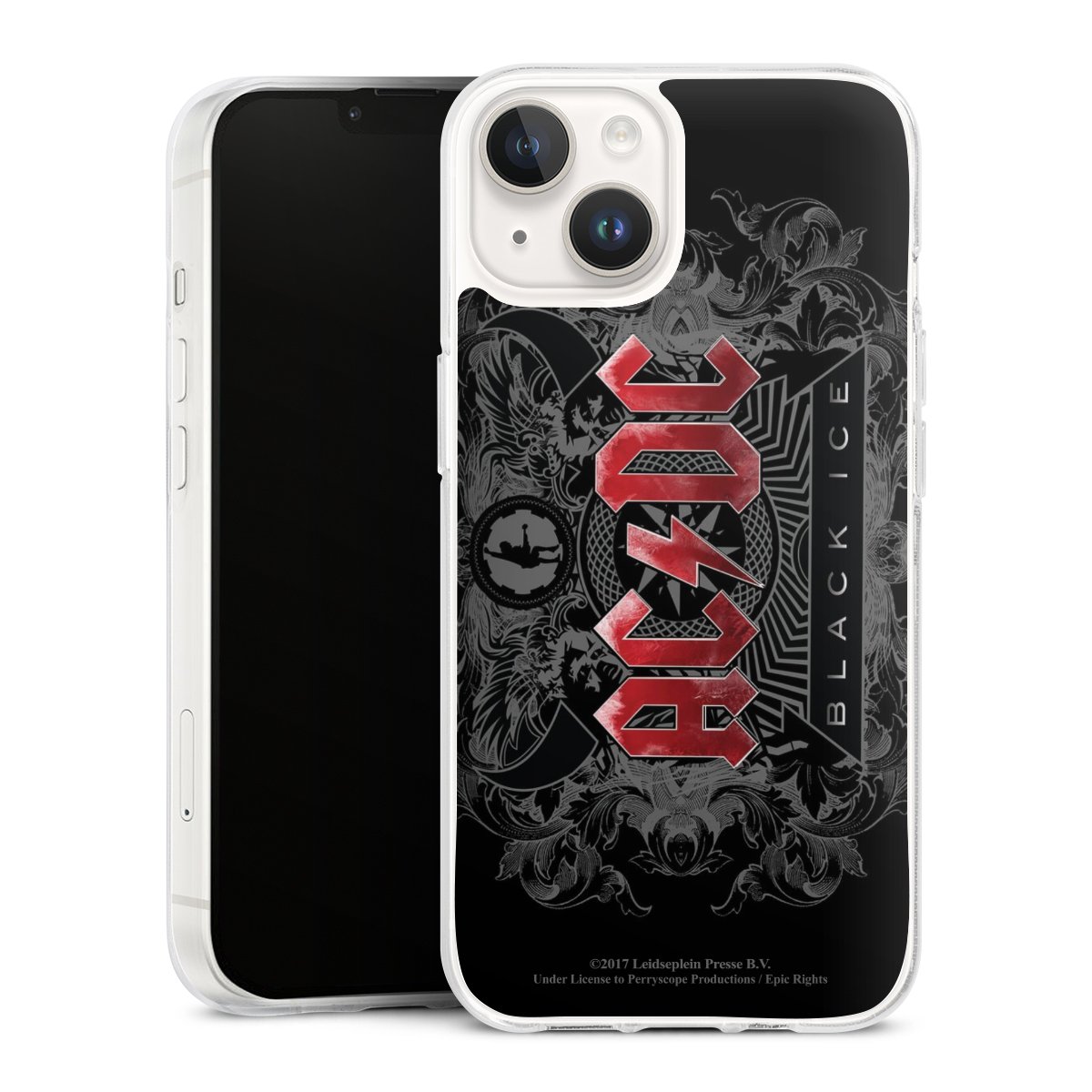 iPhone 14 Handy Silikon Hülle Case transparent Handyhülle Merchandise Black Ice Acdc Silikon Case