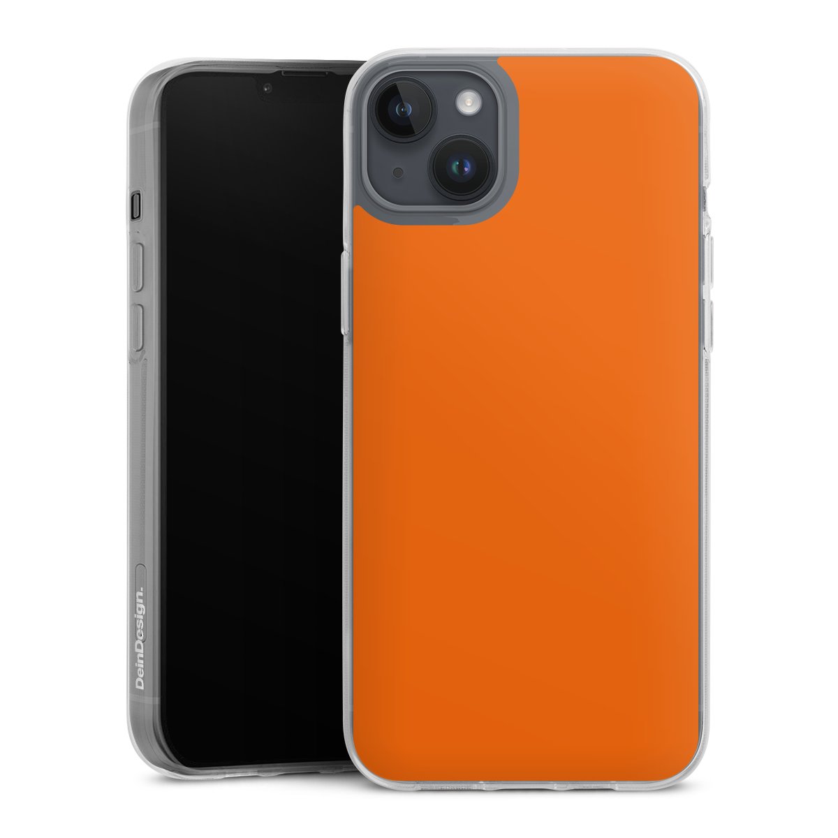 iPhone 14 Plus Handy Silikon Hülle Case transparent Handyhülle Orange Colour Unicoloured Silikon Case