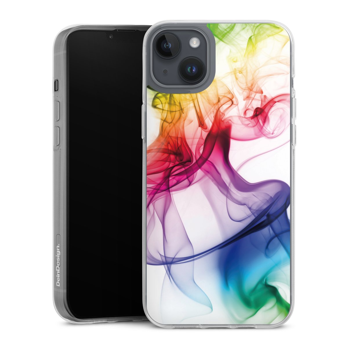 iPhone 14 Plus Handy Silikon Hülle Case transparent Handyhülle Water Colour Rainbow Silikon Case