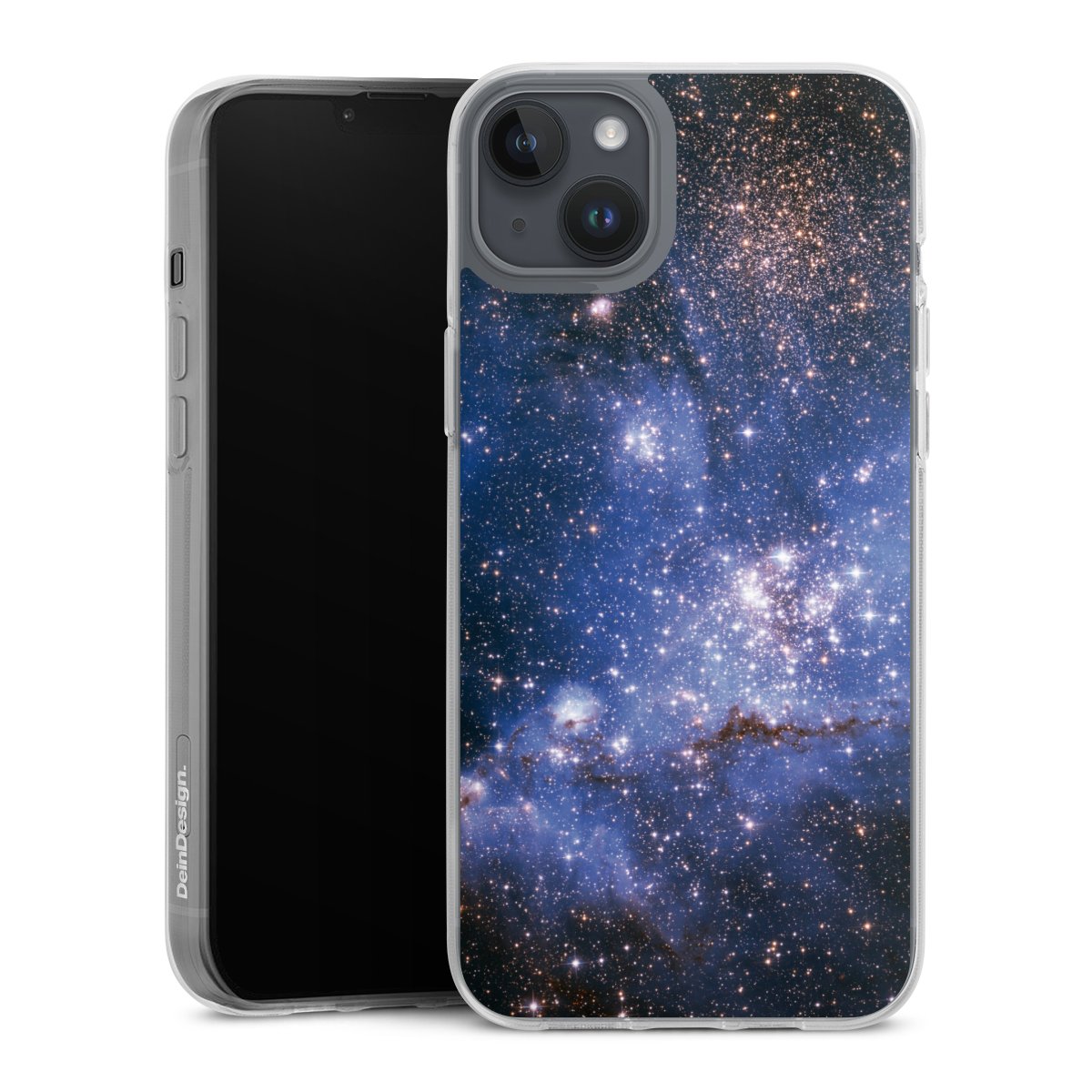 iPhone 14 Plus Handy Silikon Hülle Case transparent Handyhülle Weltall Galaxy Weltraum Silikon Case