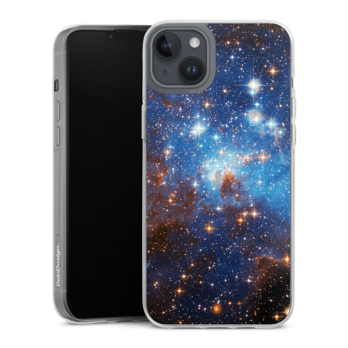 iPhone 14 Plus Handy Silikon Hülle Case transparent Handyhülle Star Weltall Galaxy Silikon Case