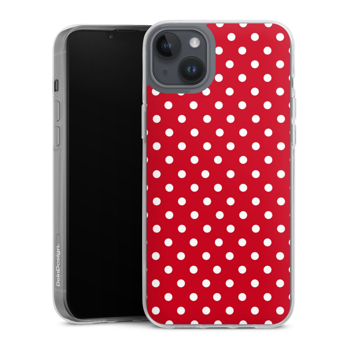 iPhone 14 Plus Handy Silikon Hülle Case transparent Handyhülle Points Polka Dots Retro Silikon Case